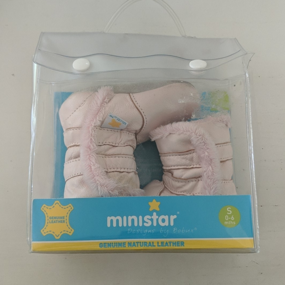 Pink Ministar Baby Leather Booties